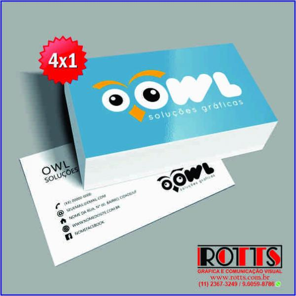 CARTÃO DE VISITA 300g/m² 4×1 cores