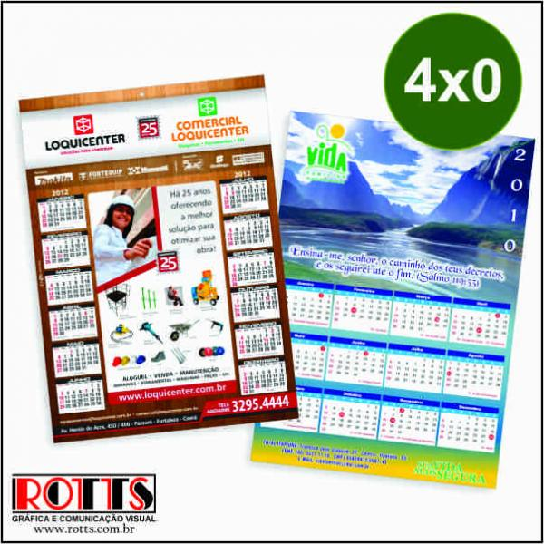 CALENDÁRIOS DE PAREDE 250g/m² 4×0